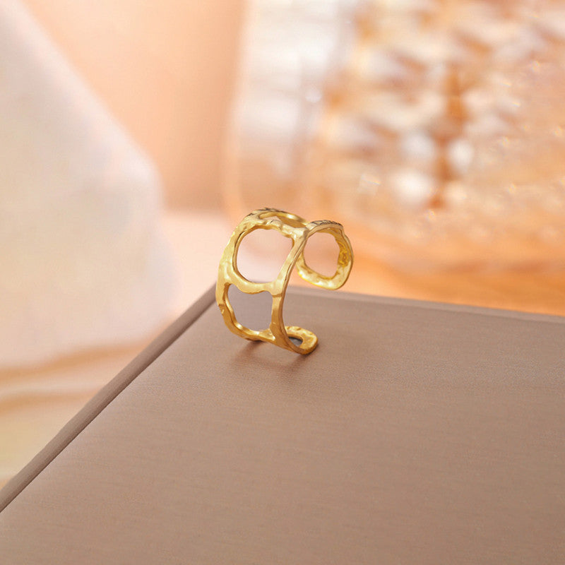 Gold-Plated Anti Tarnish Stainless Steel Contemporary Adjustable Ring