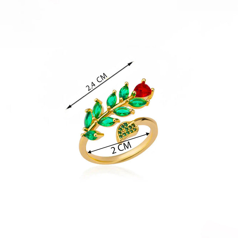 Gold-Plated Multicolor Contemporary Adjustable Ring