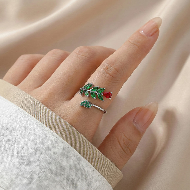 Silver-Plated Multicolor Contemporary Adjustable Ring