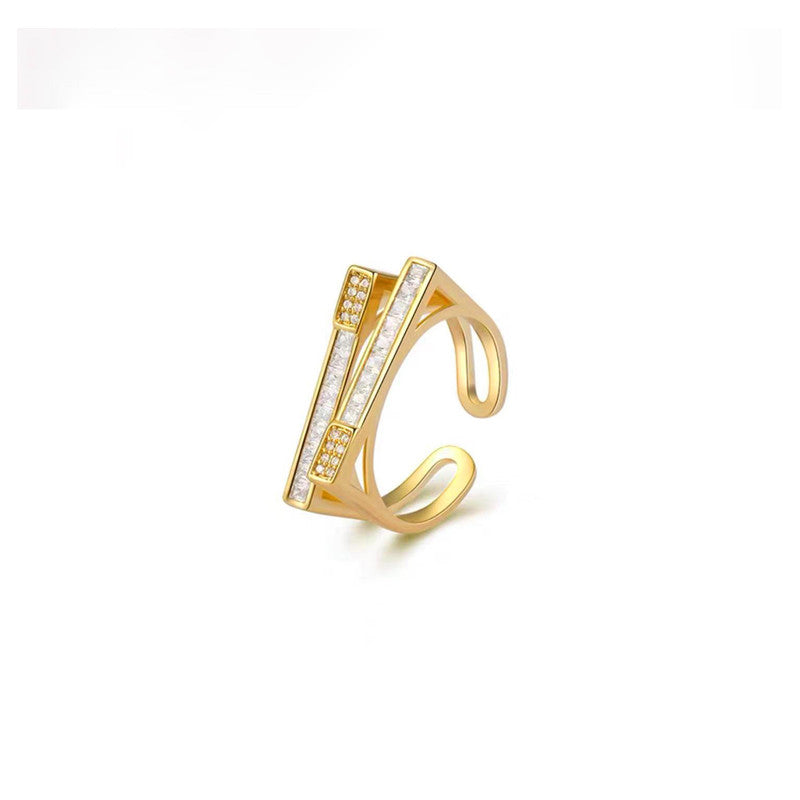 Gold Plated Contemporary Style Twin Adjustable Ring