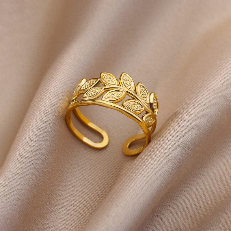 Gold Plated Contemporary Style Adjustable Ring