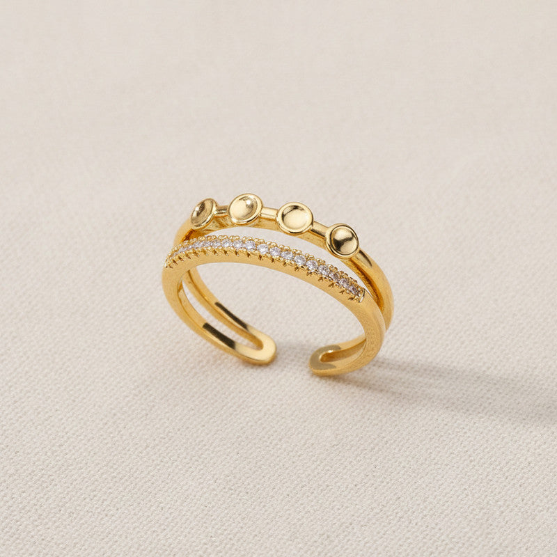 Gold Plated Contemporary Style Adjustable Ring