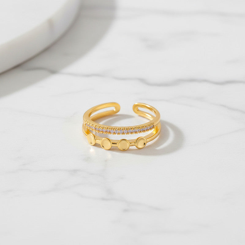 Gold Plated Contemporary Style Adjustable Ring