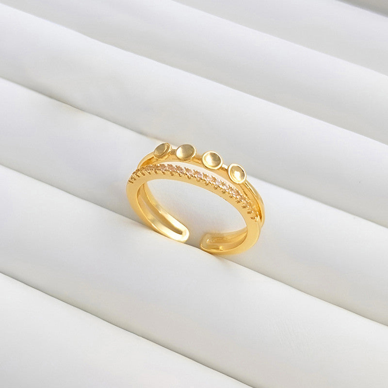 Gold Plated Contemporary Style Adjustable Ring
