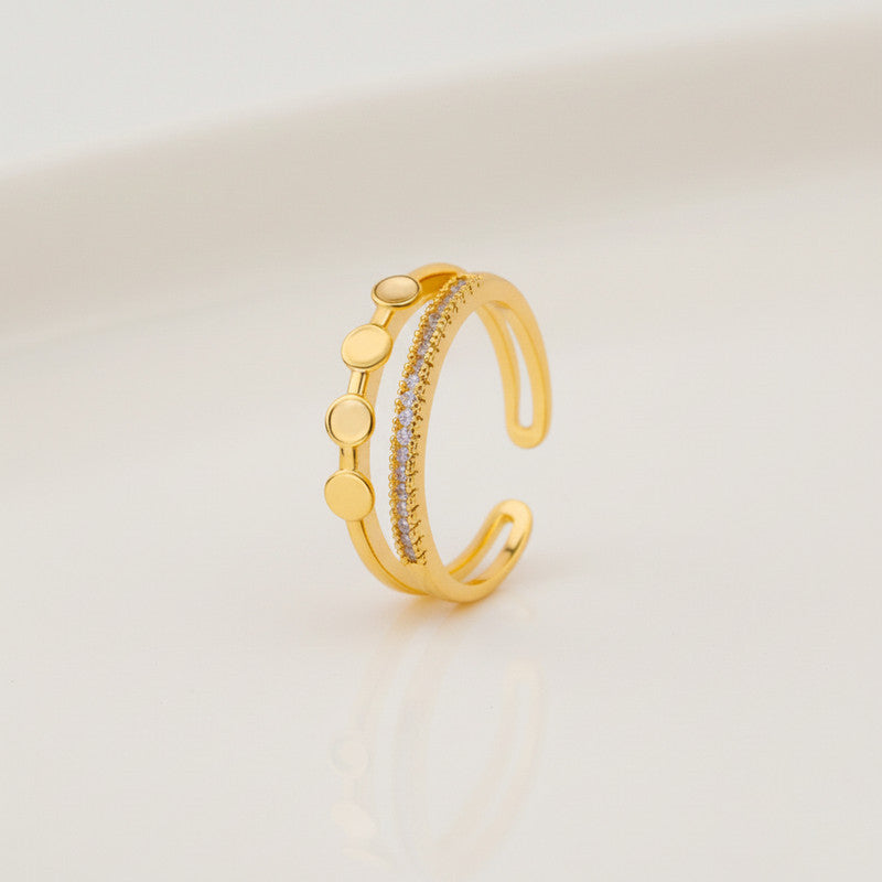 Gold Plated Contemporary Style Adjustable Ring