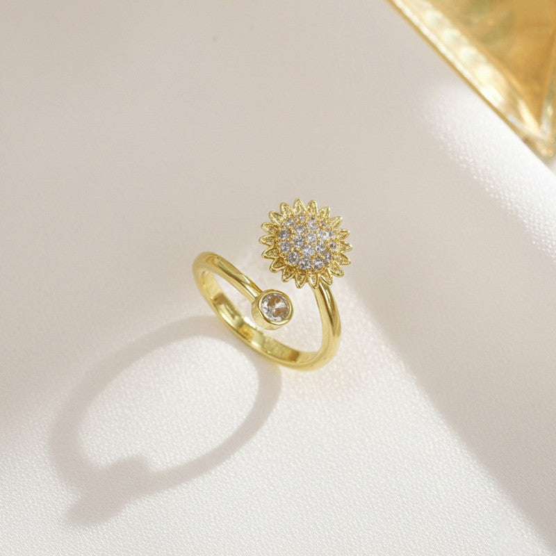 Gold Plated Star Shaped Rotatable Adjustable Ring