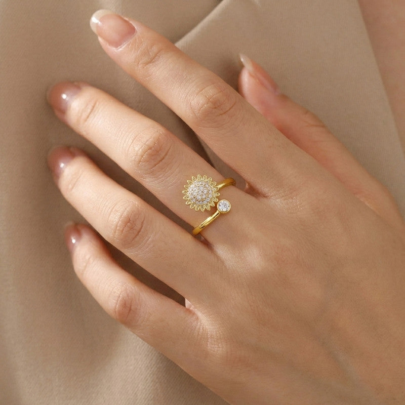 Gold Plated Star Shaped Rotatable Adjustable Ring