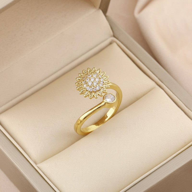 Gold Plated Star Shaped Rotatable Adjustable Ring