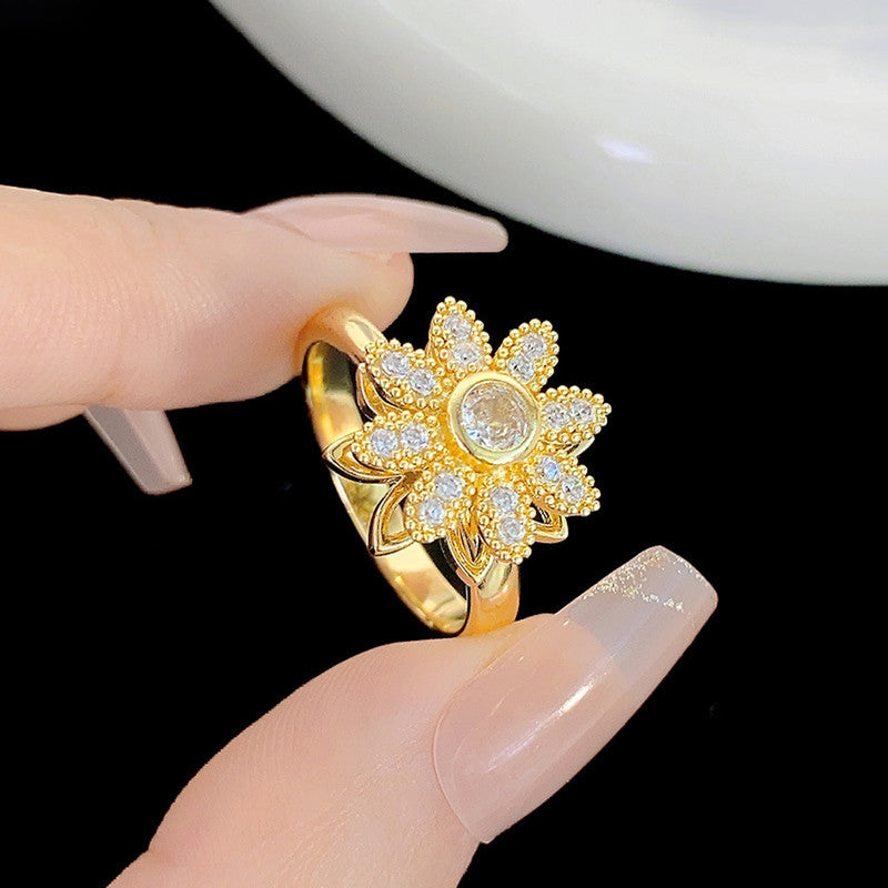 Gold Plated Star Shaped Rotatable Adjustable Ring