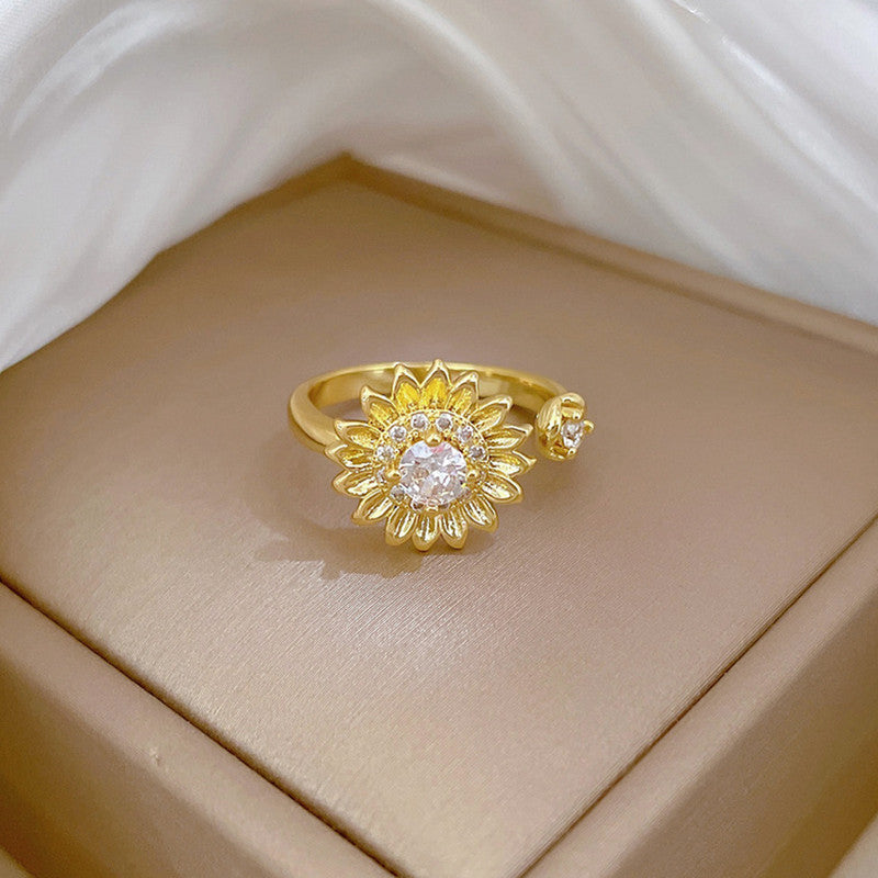Gold Plated Star Shaped Rotatable Adjustable Ring