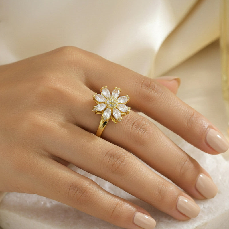 Gold Plated Star Shaped Rotatable Adjustable Ring