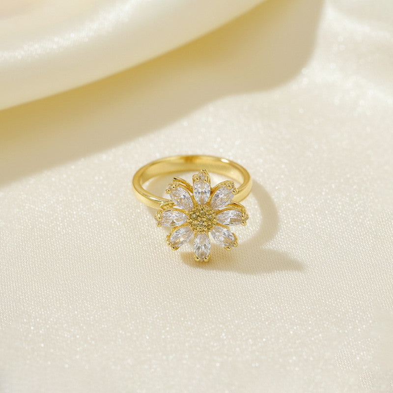 Gold Plated Star Shaped Rotatable Adjustable Ring