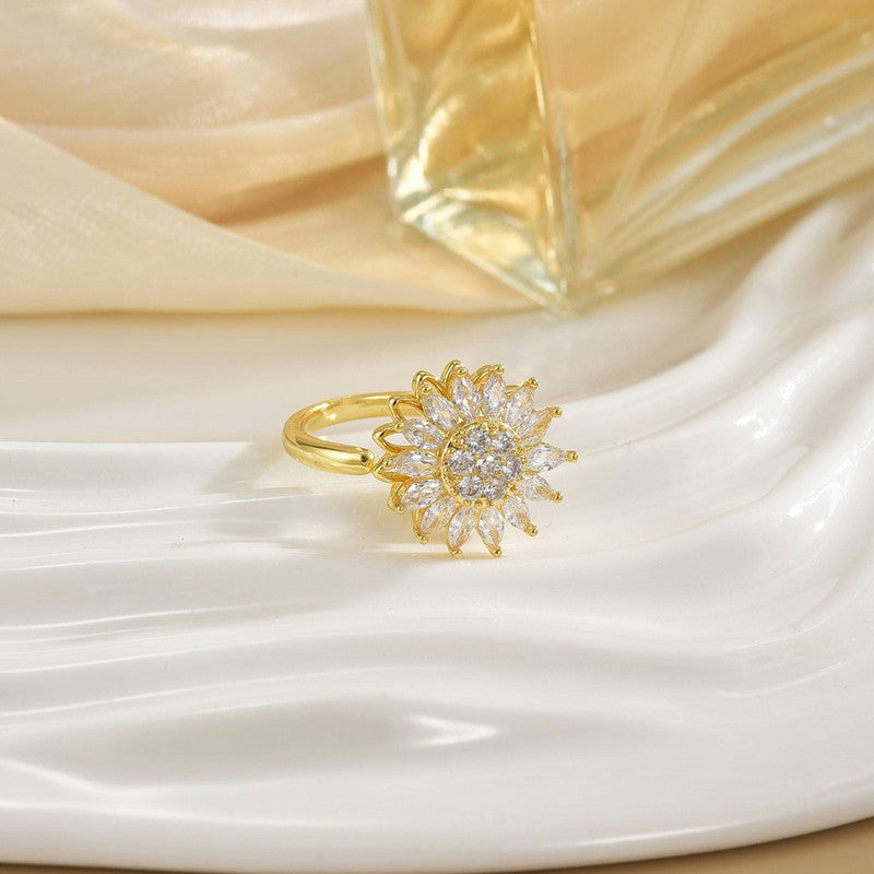 Gold Plated Star Shaped Rotatable Adjustable Ring