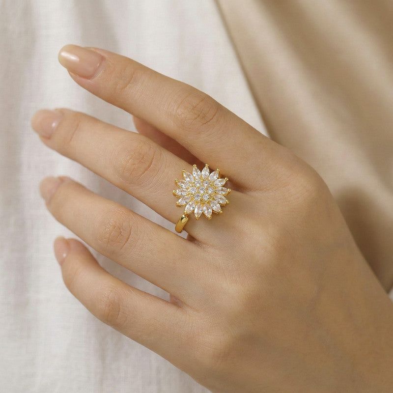 Gold Plated Star Shaped Rotatable Adjustable Ring