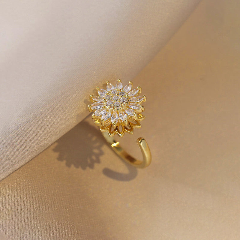 Gold Plated Star Shaped Rotatable Adjustable Ring