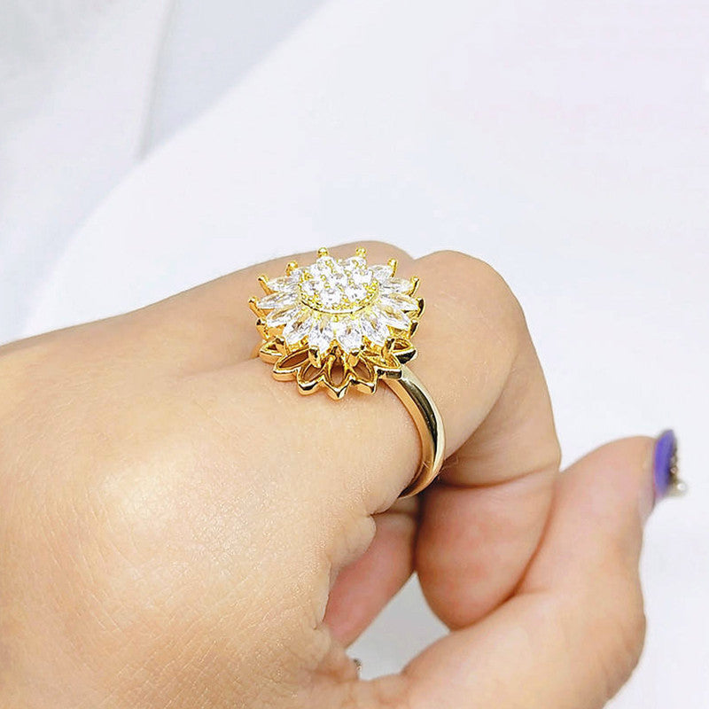 Gold Plated Star Shaped Rotatable Adjustable Ring