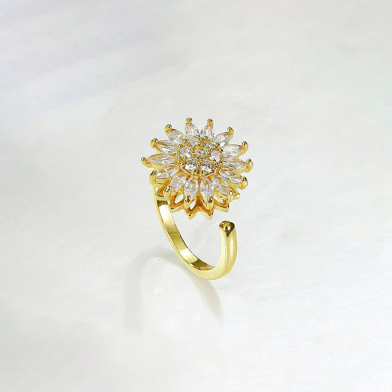 Gold Plated Star Shaped Rotatable Adjustable Ring