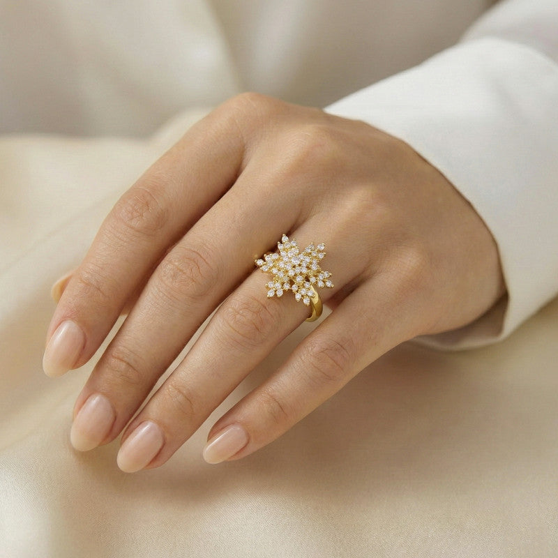 Gold Plated Star Shaped Rotatable Adjustable Ring