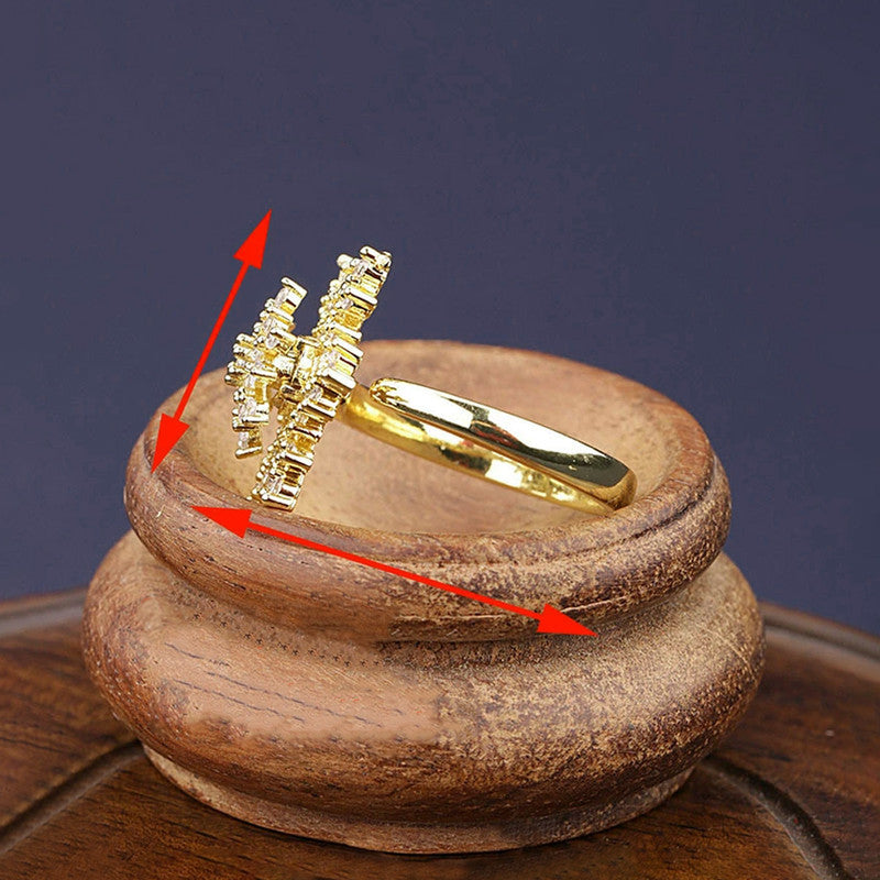 Gold Plated Star Shaped Rotatable Adjustable Ring