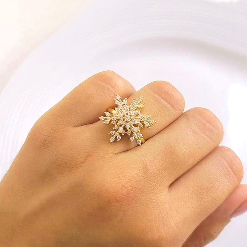 Gold Plated Star Shaped Rotatable Adjustable Ring