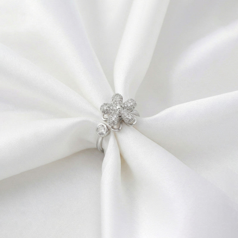 Silver Plated Star Shaped Rotatable Adjustable Ring