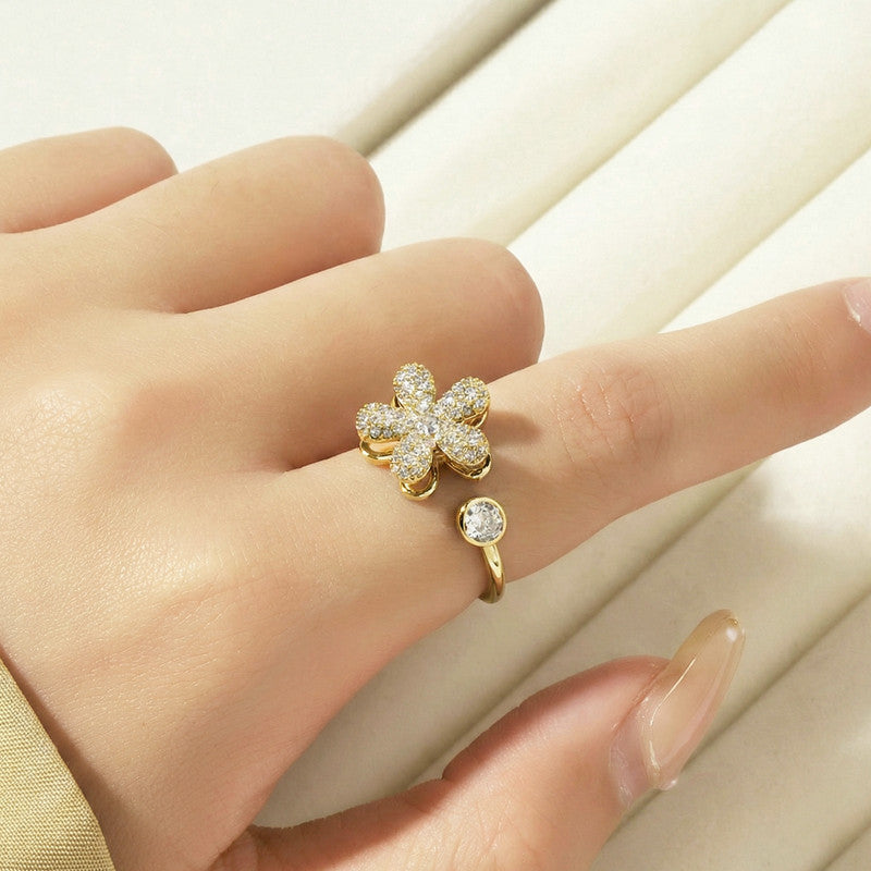 Gold Plated Star Shaped Rotatable Adjustable Ring