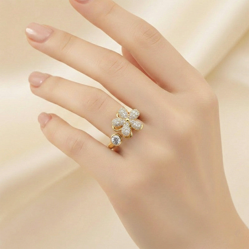 Gold Plated Star Shaped Rotatable Adjustable Ring