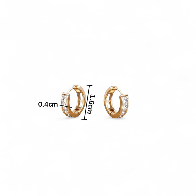 Xuping Jewelry Gold-Plated Gold Toned AD Studded Hoop Earrings