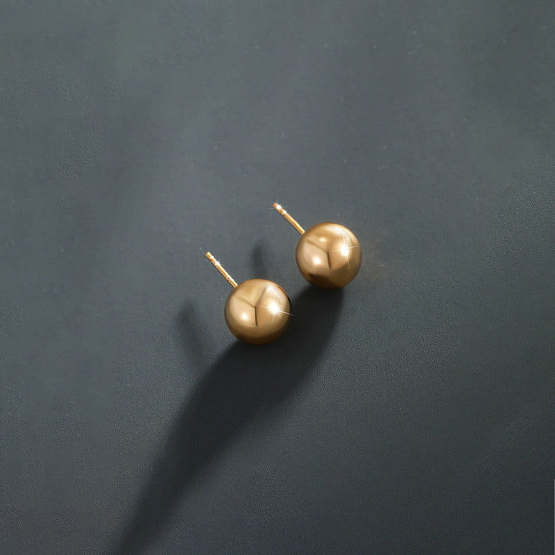 Xuping Jewelry Gold Plated Contemporary Round Shaped Stud Earrings