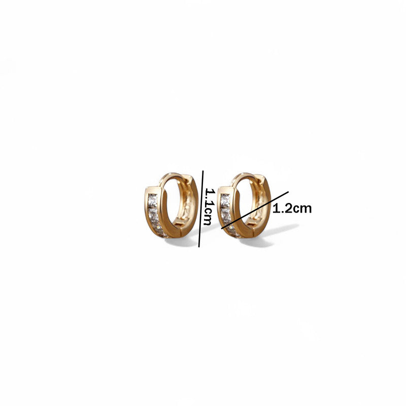 Xuping Jewelry Gold-Plated Gold Toned AD Studded Hoop Earrings