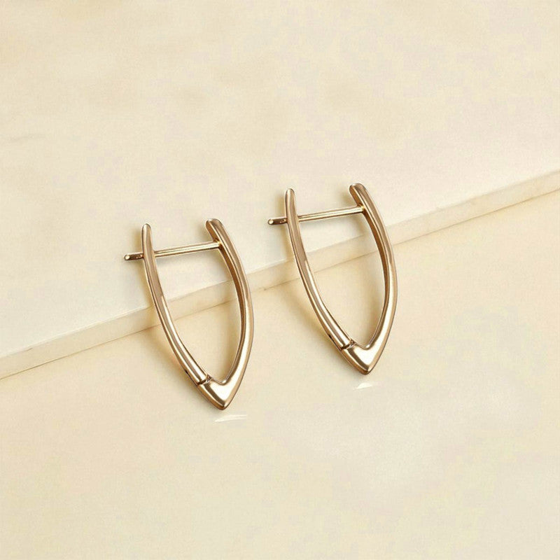 Xuping Jewelry Gold-Plated Gold Toned Contemporary Hoop Earrings