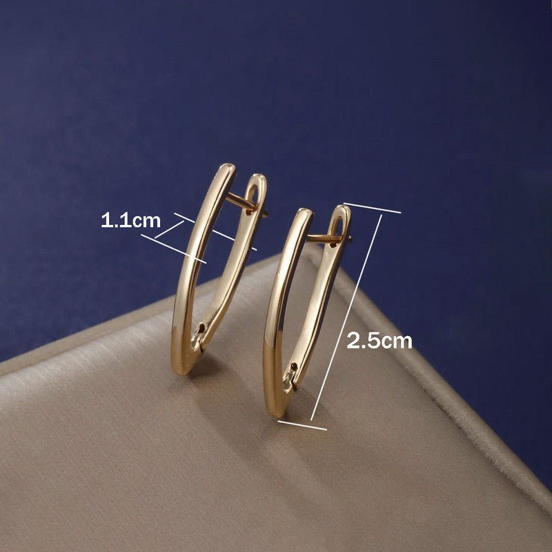 Xuping Jewelry Gold-Plated Gold Toned Contemporary Hoop Earrings