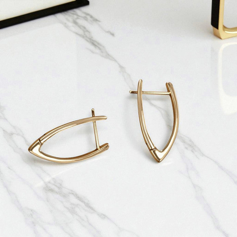 Xuping Jewelry Gold-Plated Gold Toned Contemporary Hoop Earrings