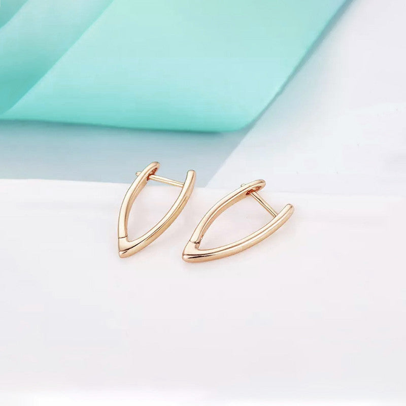 Xuping Jewelry Gold-Plated Gold Toned Contemporary Hoop Earrings