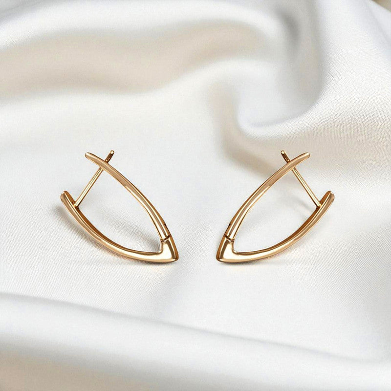 Xuping Jewelry Gold-Plated Gold Toned Contemporary Hoop Earrings