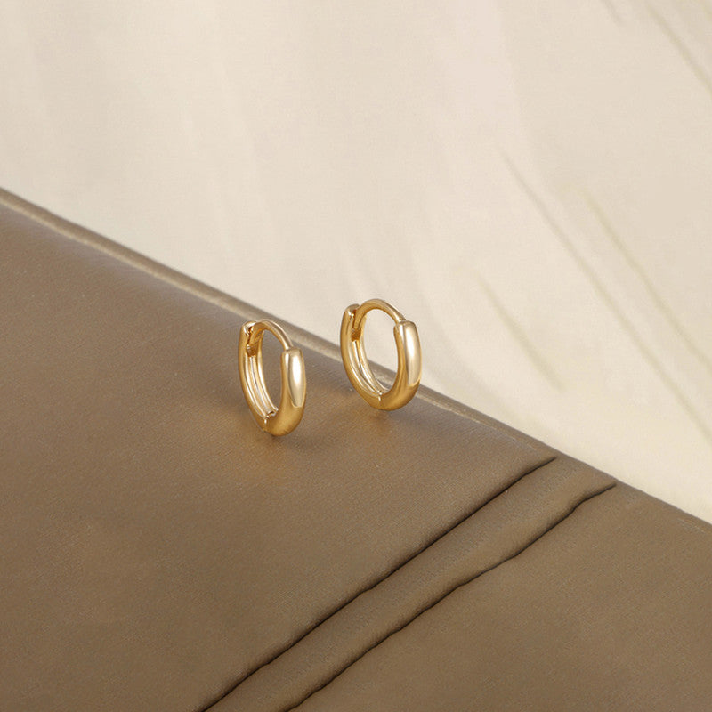 Xuping Jewelry Gold-Plated Gold Toned Contemporary Hoop Earrings