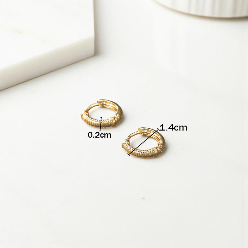 Xuping Jewelry Gold-Plated Gold Toned Contemporary Hoop Earrings