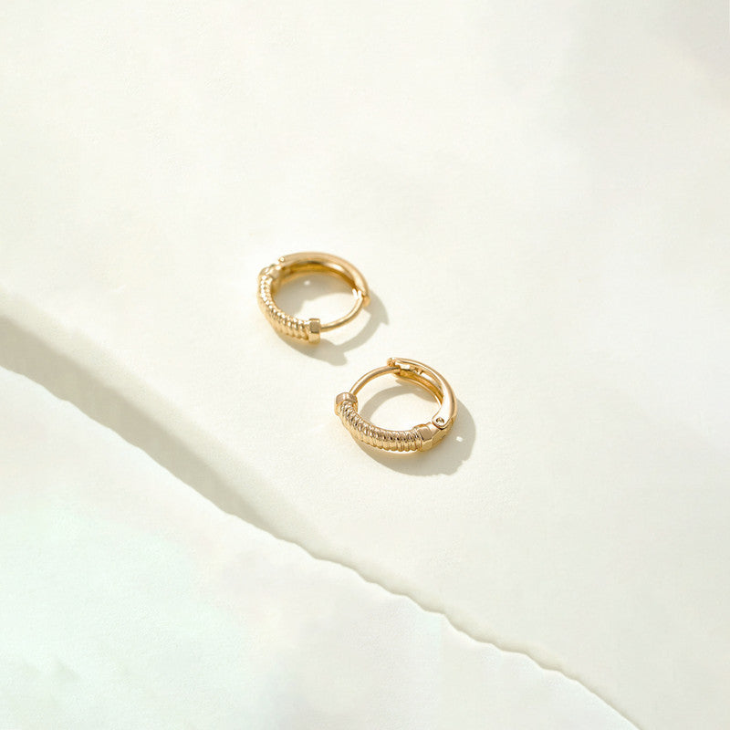 Xuping Jewelry Gold-Plated Gold Toned Contemporary Hoop Earrings