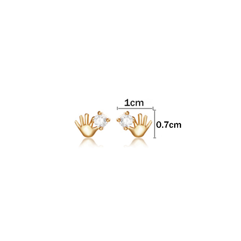 Xuping Jewelry Gold-Plated Gold Toned Hand Shaped Contemporary Stud Earrings