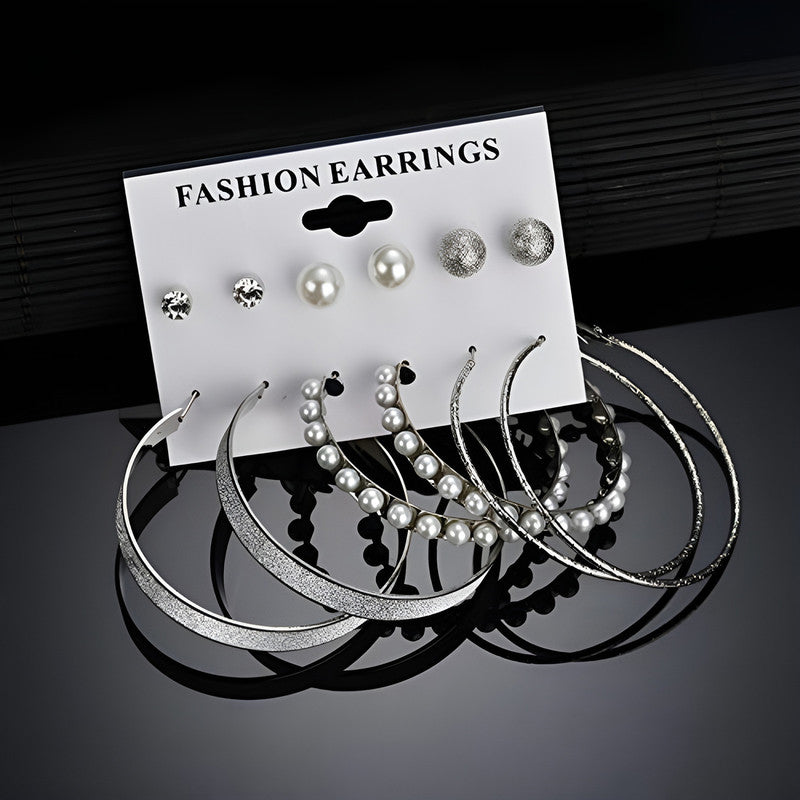 AD and Pearl Splendid Stud and Hoop Earrings For Women - MySmartBazaar