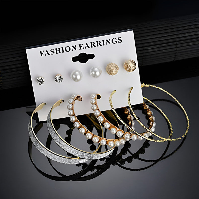 Amazing AD and Pearl Swanky Stud and Hoop Earrings For Women - MySmartBazaar