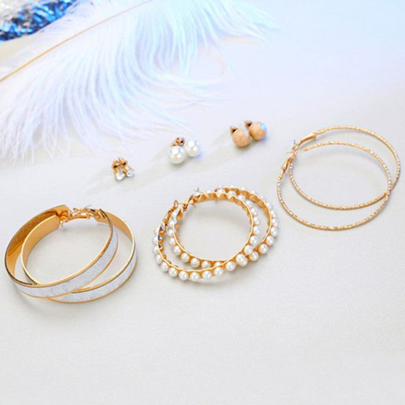 Amazing AD and Pearl Swanky Stud and Hoop Earrings For Women - MySmartBazaar