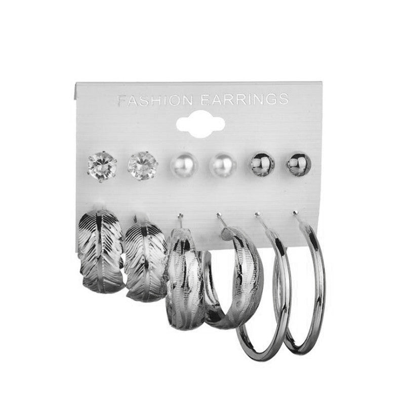 Delicate Leaf Pearl and AD Fabulous Stud and Drop Earrings For Women - MySmartBazaar
