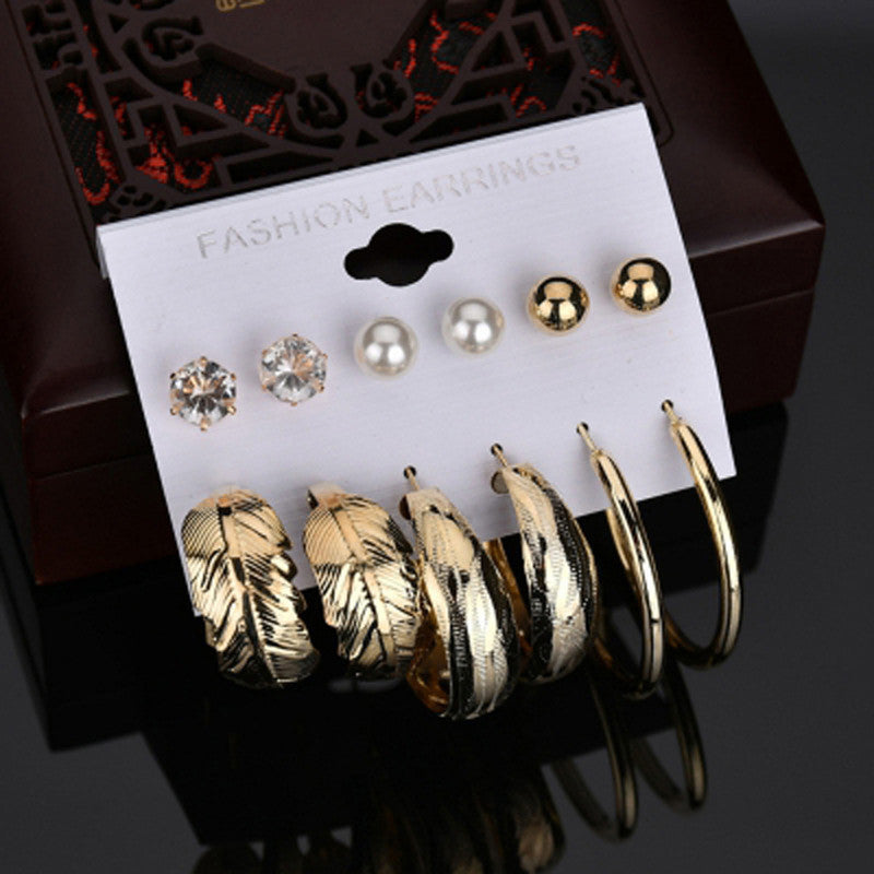 Ravishing Leaf Pearl and AD Brilliant Stud and Drop Earrings For Women - MySmartBazaar