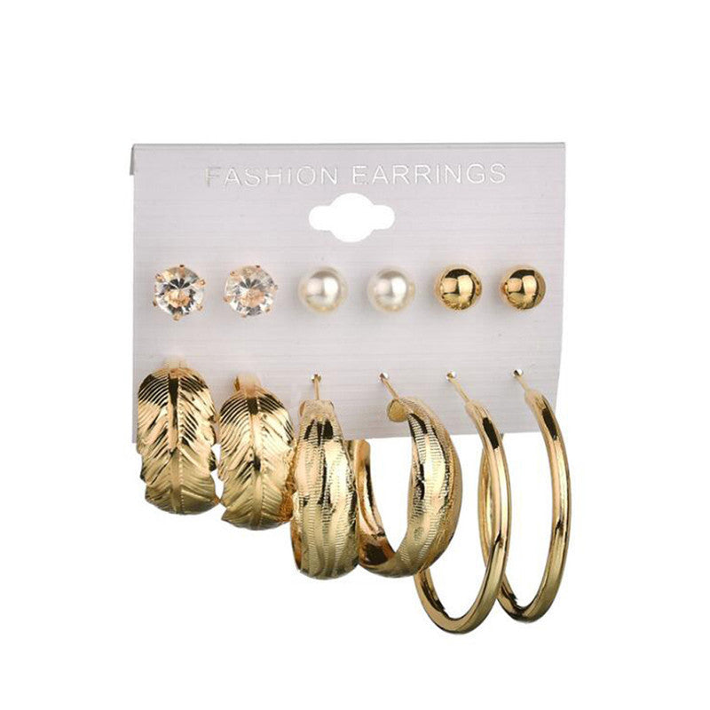 Ravishing Leaf Pearl and AD Brilliant Stud and Drop Earrings For Women - MySmartBazaar