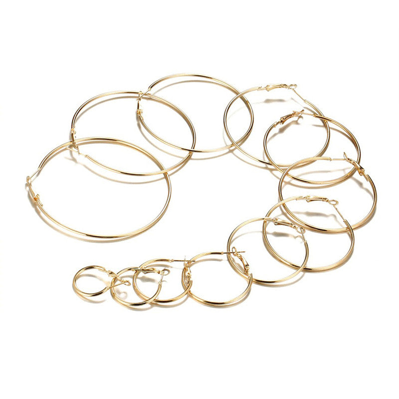 Elegant Steampunk Round Small To Big Hoop Earrings For Women - MySmartBazaar