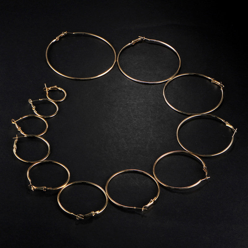 Elegant Steampunk Round Small To Big Hoop Earrings For Women - MySmartBazaar