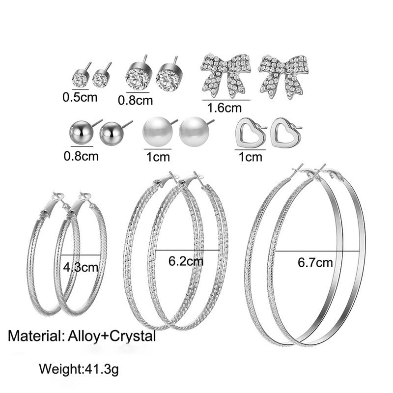 Amazing Pearl and AD Heart Note Fabulous Stud and Hoop Earrings For Women - MySmartBazaar