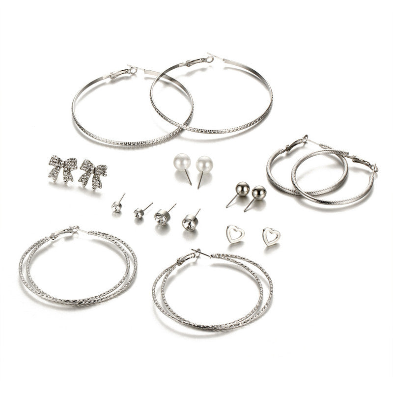 Amazing Pearl and AD Heart Note Fabulous Stud and Hoop Earrings For Women - MySmartBazaar