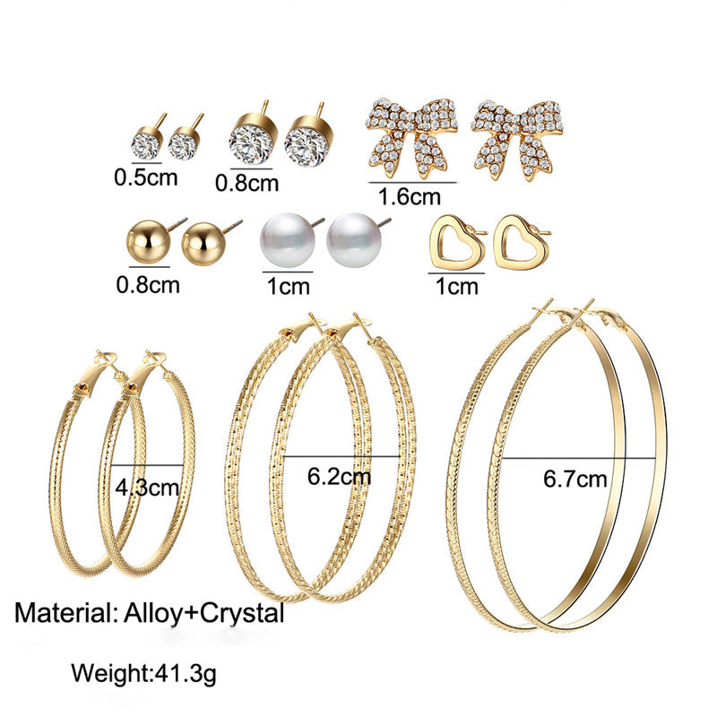 Splendid Pearl and AD Heart Note Swanky Stud and Hoop Earrings For Women - MySmartBazaar